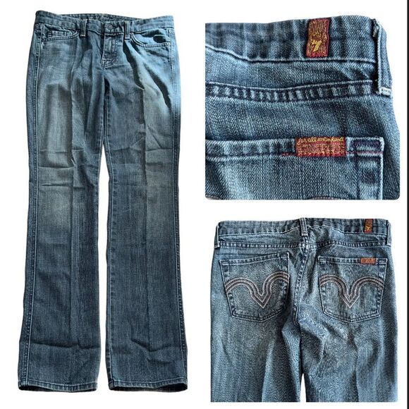 7 For All Mankind Hale Straight Cut Jeans Size 27 - Picture 1 of 15